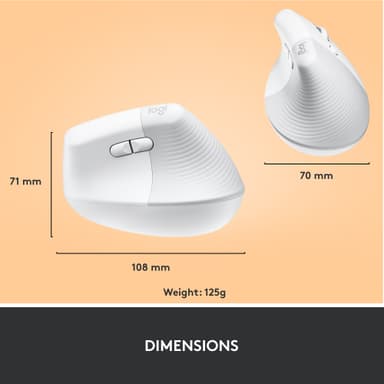 Logitech Lift Vertical trådlös mus (vit)