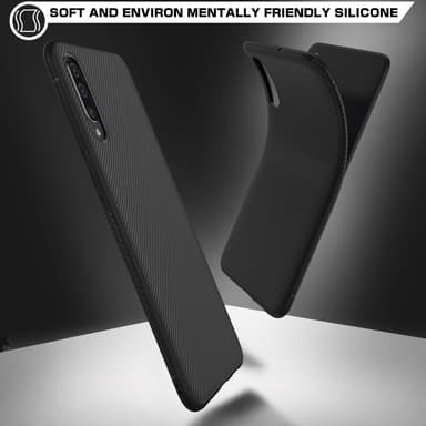Samsung Galaxy A50 Twill Texture TPU-skal - Svart