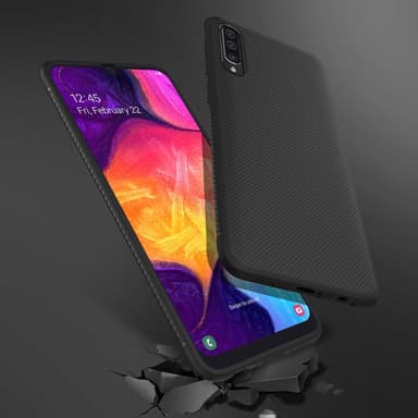 Samsung Galaxy A50 Twill Texture TPU-skal - Svart