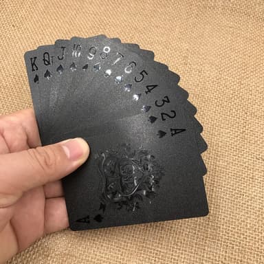 Svart Plast PVC Poker Vattentäta Spelkort Kortlek