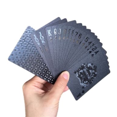 Svart Plast PVC Poker Vattentäta Spelkort Kortlek