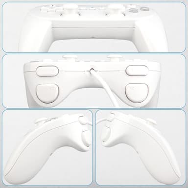 Gamepad kompatibel med Nintendo Wii,Wii U Handkontroll 1,1 m kabel - Vit