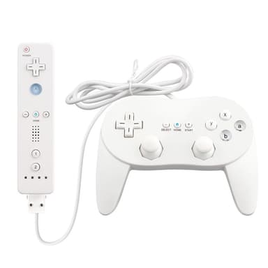 Gamepad kompatibel med Nintendo Wii,Wii U Handkontroll 1,1 m kabel - Vit