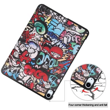 Till iPad Air 11 (2024) Slim fit tri-fold fodral - Graffiti