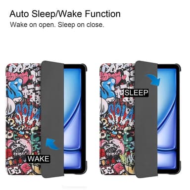 Till iPad Air 11 (2024) Slim fit tri-fold fodral - Graffiti