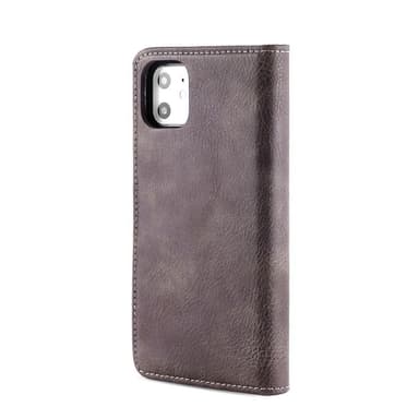 DG.MING iPhone 11 Split Läder Plånboksfodral - Coffee