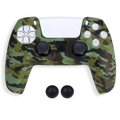 DATA FROG För Sony Playstation 5 Silikonskydd Spelkontrollskydd med 2 Rocker Caps