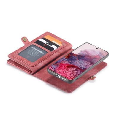 CASEME Samsung Galaxy S20 Plus Retro läder plånboksfodral - Röd