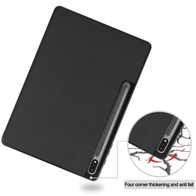 Slim Fit Cover Fodral Till Samsung Galaxy Tab S7 Plus / S8 Plus - Svart