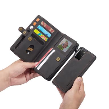 CASEME Samsung Galaxy S20 Plus Retro läder plånboksfodral - Grå