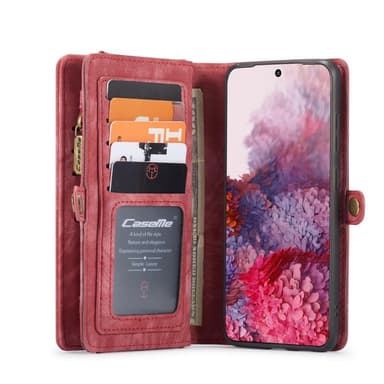 CASEME Samsung Galaxy S20 Plus Retro läder plånboksfodral - Röd