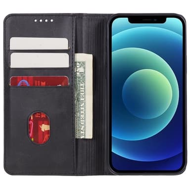 Plånboksställ Telefon Fodral Skal för iPhone 15 Pro - Svart