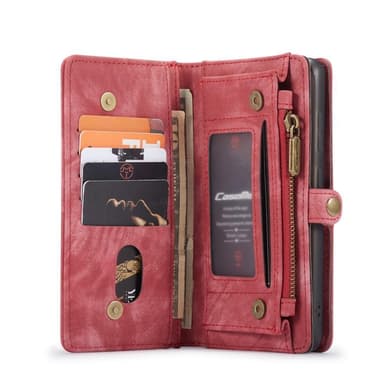 CASEME Samsung Galaxy S20 Plus Retro läder plånboksfodral - Röd