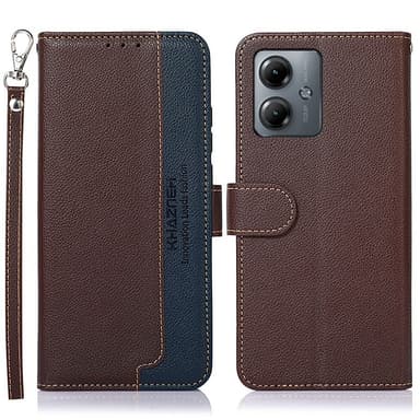 Motorola Moto G14 KHAZNEH Plånboksfodral - Brun/Blå