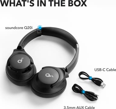 Soundcore Q20i trådlösa around-ear hörlurar (svarta)