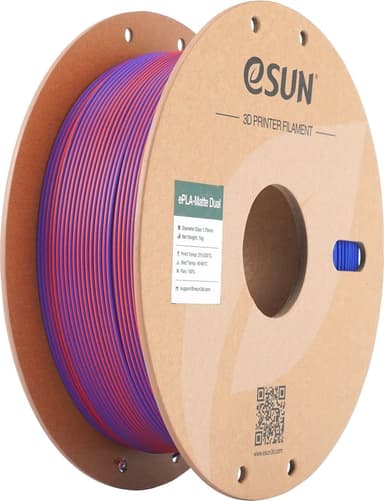 eSUN PLA Matt Dual 1.75mm 1kg - Röd Blå