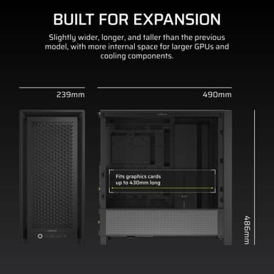 Corsair FRAME 4000D Mid-Tower PC-chassi (svart)