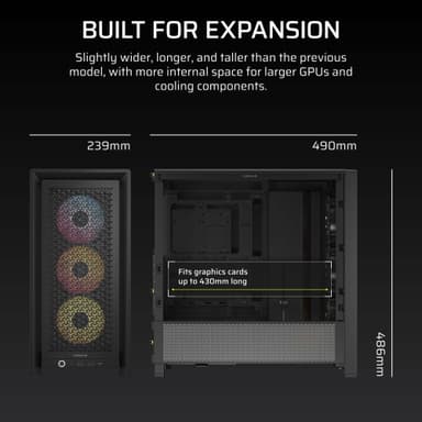 Corsair FRAME 4000D RS ARGB Mid-Tower PC-chassi (svart)