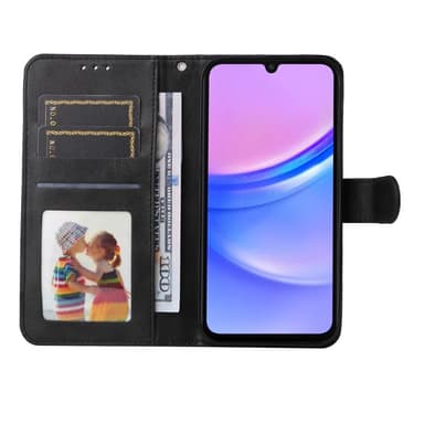 SKALO Samsung A16 PU-Läder Plånboksfodral - Svart