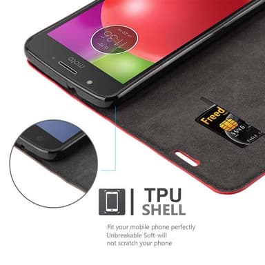 Motorola MOTO E4 Skal Fodral Case (Röd)