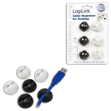 LogiLink Kabelhållare själhäftande 6-pack