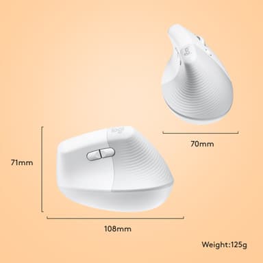 Logitech Lift för Mac trådlös mus (grey)