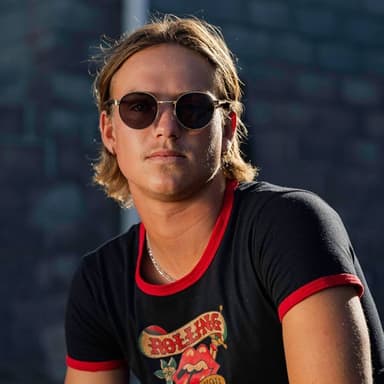 Runda Solglasögon med svart lins