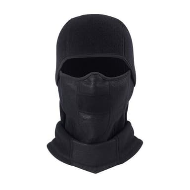 Balaklava / Skidmask med vindskyddande fleece - Svart