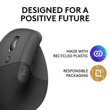 Logitech Lift Left Vertical trådlös mus (grafit)