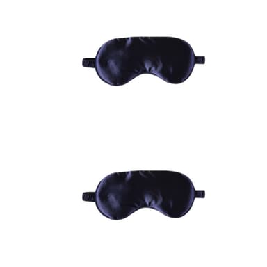 2-pack silk sovmask för resor, mjuk ögonmask för sömn Mörkblå