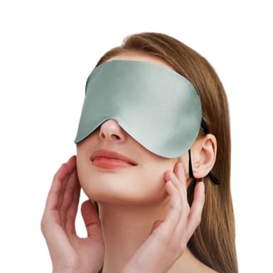 Ögonmask i 22 Momme mullbärssilke Grön