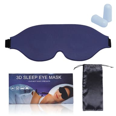 3D Stereo sömnögonmask (fyra delar) Marinblå