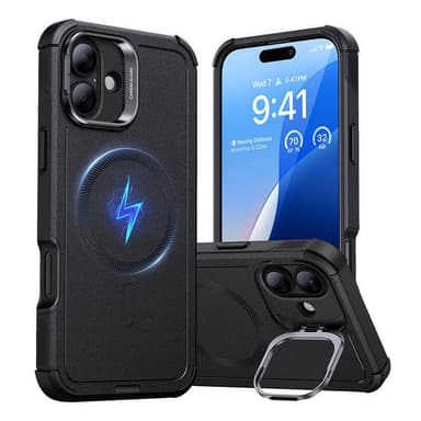 Cyber Tough (HaloLock) ESR-fodral med stativ för iPhone 16 Plus (svart