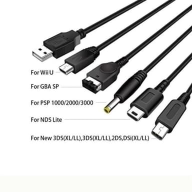 5i1 USB-kabel kompatibel med Nintendo Wii U / 3DSXL / 3DS