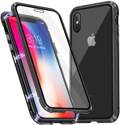 iPhone X/XS skal med skärmskydd Svart