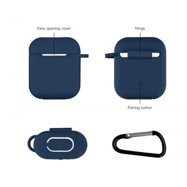 Airpods fodral Silikon Extra stöttåligt Mörkblå