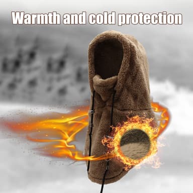 Balaclava Luva med ansikts- och halsvärmare Mörkbrun