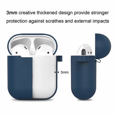 Airpods fodral Silikon Extra stöttåligt Mörkblå