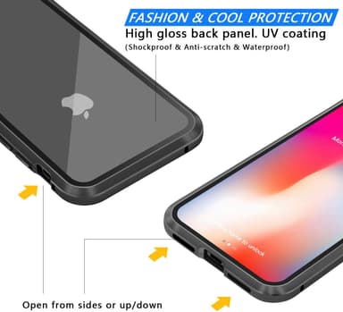 iPhone X/XS skal med skärmskydd Svart