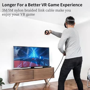 Link-kabel - VR-kabel kompatibel med Oculus Quest 2 Mörkgrå 5 m