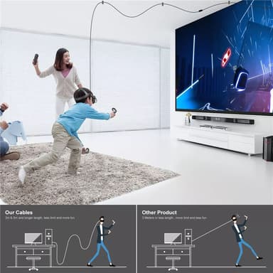 Link-kabel - VR-kabel kompatibel med Oculus Quest 2 Mörkgrå 5 m