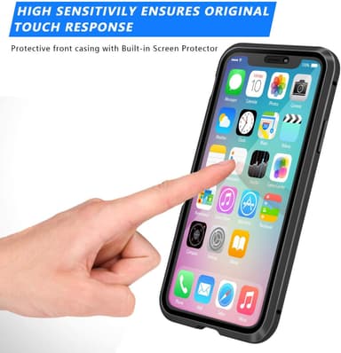iPhone X/XS skal med skärmskydd Svart