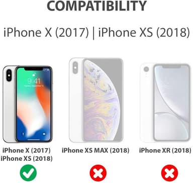 iPhone X/XS skal med skärmskydd Svart