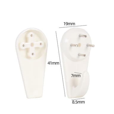10 Väggkrokar för Bilder, Klockor mm Vit 5x2x0.95 cm
