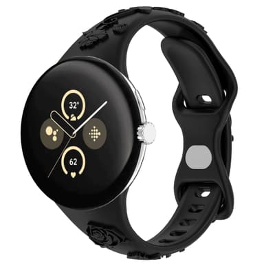 Google Pixel Watch 1.2 Gen mönstrat silikonband Svart