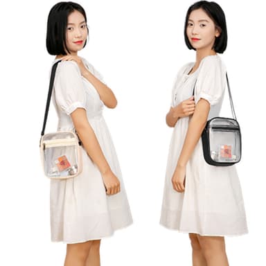 Crossbody PVC liten fyrkantig väska Beige