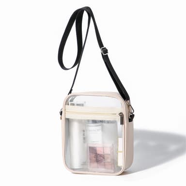 Crossbody PVC liten fyrkantig väska Beige
