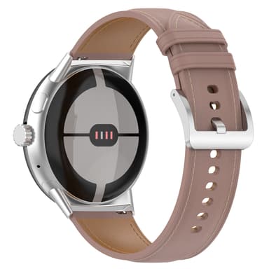 Klockarmband i Äkta Läder 20 mm för Google Pixel Watch 1/2 Mörkrosa