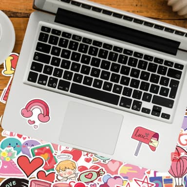Love Heart Stickers, 50-pack Flerfärgad N13