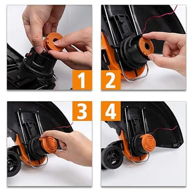 3-pack kåpor för trådspole till Worx WA0010 grästrimmer Orange